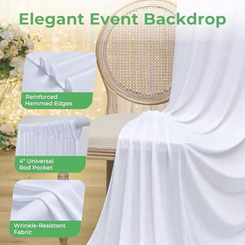 50ftx14ft White Backdrop Curtain for Wedding Parties - Image 6
