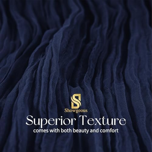 Showgeous 20 Pack Navy Blue Cheesecloth Table Runner, 17 x 108 Inches - Image 4