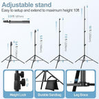 EMART 10x10FT Backdrop Stand Adjustable Back Drop Stand for Party Wedding - Image 5