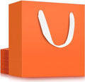 EUSOAR Large Gift Bags, 20pcs 12.5"x4.5"x11" Orange Kraft Paper Shopping Gift Wrapping Bags, Reusable Merchandise Retail Bag for Small Business Grocery Boutique Wedding Bridal Party Favor by EUSOAR
