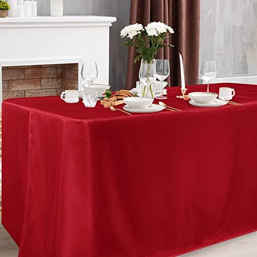 Obstal 2 Pack 6FT Red Table Cloths for Standard Folding Tables - Image 2