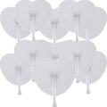 100 Pcs White Heart Paper Fans by Bestage