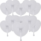 150 Pcs White Heart Paper Fans by Bestage