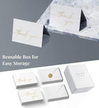 Thank You Cards with Envelopes & Stickers, Matte Gold Foil Cards Bulk Pack of 100, 4x6 Inch Minimalistic Design, Suitable for Business, Wedding, Small Business, Graduation, Bridal Shower, Funeral - Image 6