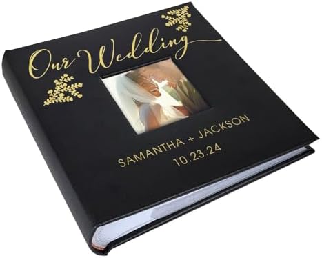 Small Personalized Wedding Photo Album Leatherette Holds 100 Photos Custom Couple Gift by GiftsForYouNow