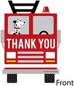 Big Dot of Happiness Fired Up Fire Truck - Shaped Thank You Cards - Firefighter Firetruck Baby Shower, Birthday Party Thank You Note Cards with Envelopes - Set of 12 (Pack of 2) - Image 3