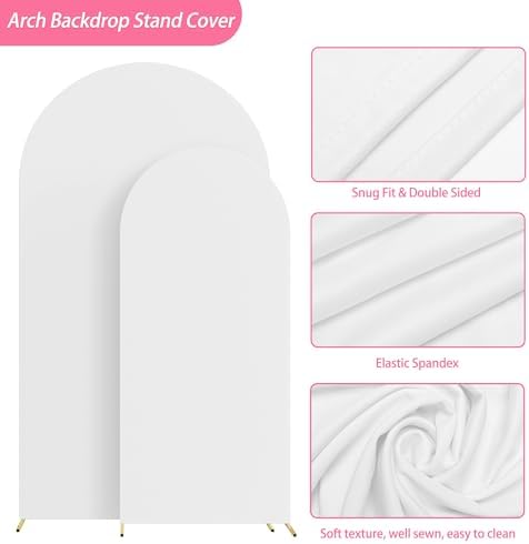 Putros Arch Backdrop Stand and Cover Set of 2, Arch Stand with White Cover - Image 4