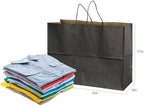 BLEWINDZ 70Pcs Large Black Paper Bags with Handles, 16x6x12 Inches Paper Shopping Bags for Small Business, Large Kraft Gift Bag Bulk for Grocery Mechandise Retail - Image 4