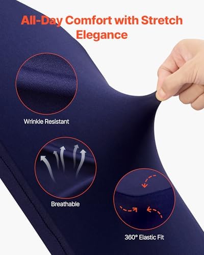 VEVOR Chair Covers, Polyester Spandex Chair Cover, Stretch Slipcovers for Wedding Party Dining Banquet Flat-Front Chair Covers (Navy Blue-a, 50PCS) - Image 3