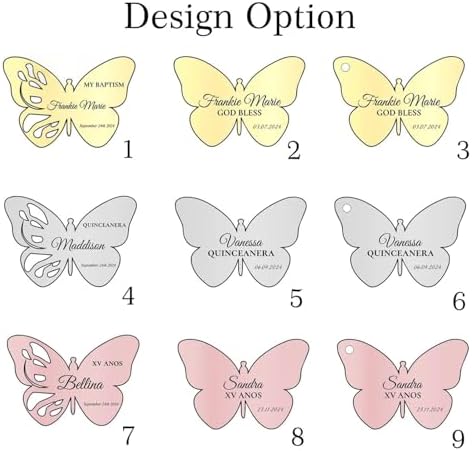 Custom Butterfly Baptism Favors, Mirror Acrylic Baptism Tag, Personalized Christening Thank You Gifts For Guests, First Holy Communion Favors, Baby Shower Keepsake(100pcs) - Image 6