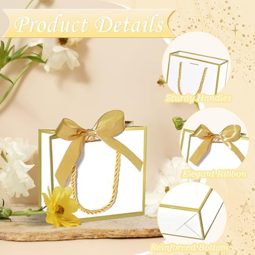 EQOREIIN 50 PCS Small Gift Bags with Handles, 5.5x 2.5x4.7 Inches Mini Bag - Image 5