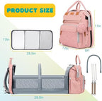 Diaper Bag Backpack with Changing Station, Pink - Image 4