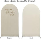 Beige Pipples Arch Backdrop Covers for Birthday Party We Can Bearly Wait Arched Background Stand Fabric Cover Baby Shower Parties Decoration Props (2.6x6FT) - Image 5