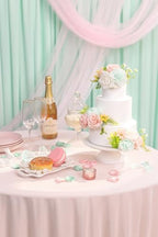 TINGE TIME 3Pcs Pre-made Cake Toppers，Silk Artificial Flowers Decor，Cake Decorations for Weddings, Birthdays, Party,Baby Shower,Celebration (Mint Green and Pink) - Image 3
