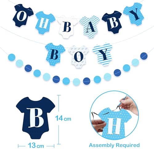 149 pcs Baby Shower Decorations for Boy, 4 Pcs Balloon Boxes,Elephant Foil Balloons, Blue Elephant Theme Baby Shower Decorations Gender Reveal Party Supplies - Image 4