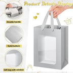 Zhanmai 36 Pcs Kraft Paper Gift Bags with Clear Window Handles, Silver - Image 3