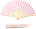 Paper Hand Fans, 8.3 Inch Foldable Handheld Fans for Wedding Favors, Party Decorations, Bridal Shower, Baby Shower, Summer Cooling, Decoration Fan(Pink-50) by ffscafscn