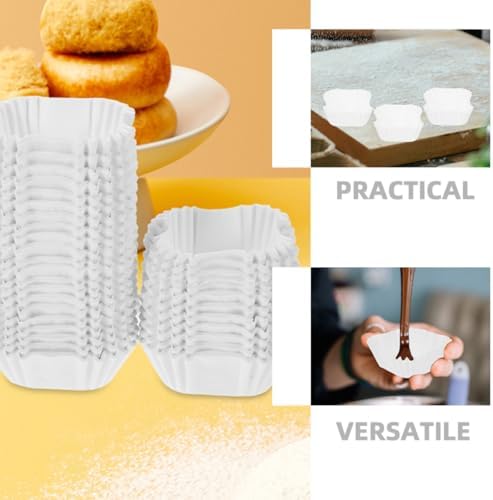Square Paper Cupcake Cases 2000pcs Food Grade Baking Cups White - Image 3