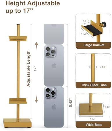 Adjustable Tabletop Easel Stand, Gold 17" H Easels for Display - Image 3