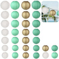 Assorted 6 8 10 12 Sizes, 32 Pcs Round Paper Lanterns, Hanging Foldable Indoor Outdoor Lanterns Decoration for Baby Shower Wedding Birthday Christmas Festival Party by Unknown