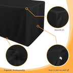 Obstal 6 Pack Table Clothes for 4 Foot Rectangle Tables, Black - Image 4