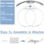 8 Pack 14 Inches Metal Double Floral Hoop Centerpieces with Stand and 38-Yard Paddle Wire Craft Centerpiece Table Decorations Wedding/Baptism/Party/Centerpiece DIY Metal Ring Table Décor, Silver - Image 6