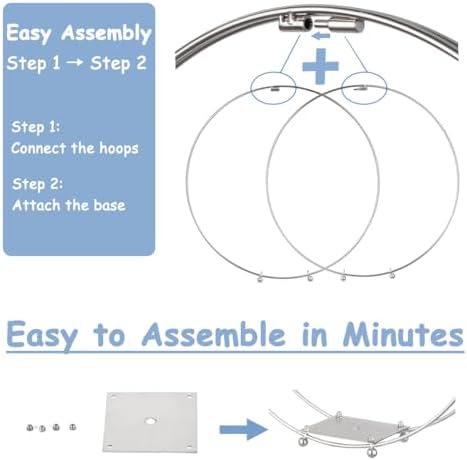 8 Pack 14 Inches Metal Double Floral Hoop Centerpieces with Stand and 38-Yard Paddle Wire Craft Centerpiece Table Decorations Wedding/Baptism/Party/Centerpiece DIY Metal Ring Table Décor, Silver - Image 6