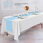 24 Pack Light Blue Satin Table Runners 12 x 108 Inch Long Sky Blue Table Runners for Rectangle Round Tables, Smooth Satin Table Runner for Wedding,Birthday Party Banquets Engagements Decoration - Image 5