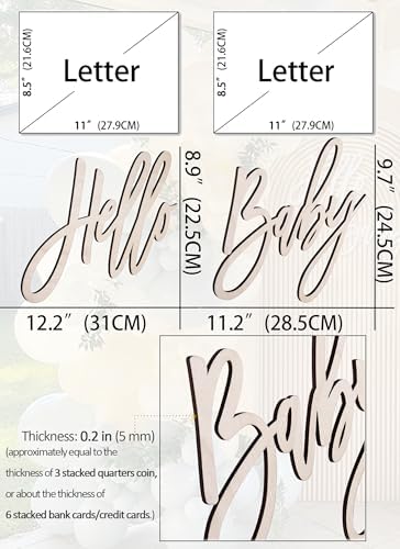 Hello Baby Backdrop Wooden Sign Round Gender Reveal Background Photo Decor - Image 3