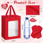 Zhanmai 36 Pcs Kraft Paper Gift Bags with Clear Window Handles, Wine Red - Image 2
