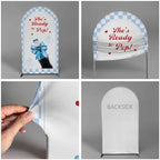 NIVIUS PHOTO She's Ready to Pop Baby Shower Arch Backdrop Cover, Party Decorations, Chiara Arch Cover for Gender Reveal, Birthday Party Photo Booth (6.5FT,G-05635) - Image 5