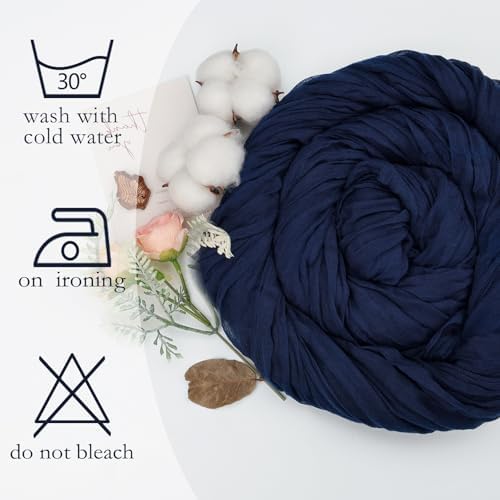 16 Pack Navy Blue Cheesecloth Table Runner 23 x 120 Inch 10Ft - Image 4