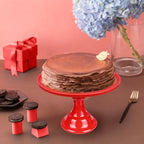 Round Cake Stand, 11 Inch, Black, Melamine, Dessert Cupcake Display Tray for Wedding, Birthday, Party, Baby Shower, Christmas (RED) - Image 6