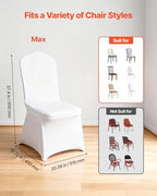 VEVOR Chair Covers, Polyester Spandex Chair Cover, Stretch Slipcovers for Wedding Party Dining Banquet Flat-Front Chair Covers (White-a, 53PCS) - Image 3