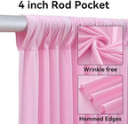 20ft x 12ft Wrinkle Free Pink Backdrop Curtain for Parties, Silky Polyester 4 Panels 12ft Long Photo Backdrop Drapes Back Drop Cloth for Wedding Birthday Party Baby Shower Photography Background - Image 2