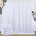 20 ft x 8 ft White Backdrop Curtain Drapes for Wedding Parties, 4 Panels 5 ft x 8 ft Wrinkle Free Polyester Photo Drapes for Birthday Party Baby Shower Backdrop Stand by Outpain