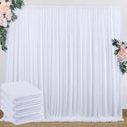 20 ft x 8 ft White Backdrop Curtain Drapes for Wedding Parties, 4 Panels 5 ft x 8 ft Wrinkle Free Polyester Photo Drapes for Birthday Party Baby Shower Backdrop Stand by Outpain