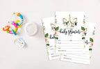 Pack of 30, Girl Baby Shower Party Collection, Baby Shower Invitation Cards, Fill in the Blank Invites WIth Envelopes, Unicorn Theme Party Supplies - Image 4