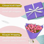 PerkHomy 36" x 2,400" (200') Purple Kraft Paper Roll for Craft Bulletin Board Paper Art Table Covering Crafting Gift Wrapping Bouquet Packing Parcel 80GSM 55LB (Purple, 36" x 200') - Image 4