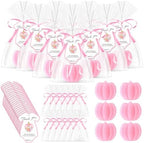48 Sets Fall Pumpkin Baby Shower Soap Favors Bulk, Pink by Leelosp