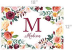 Andaz Press Custom Personalized Disposable Paper Placemats, 12 x 18 Inch, Set of 25, Custom Monogram Fall Burgundy Floral, Tableware, Dining, Table Setting for Wedding, Bridal Shower, Baby Shower - Image 3