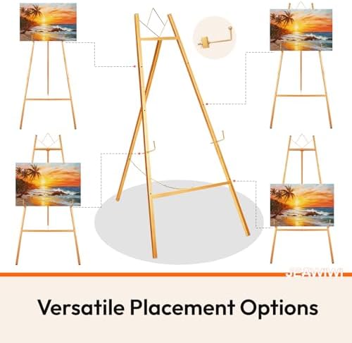 JEAWIWI Floor Easel Stand, Gold, 4-Tier Heavy Duty Metal for Wedding Sign - Image 4