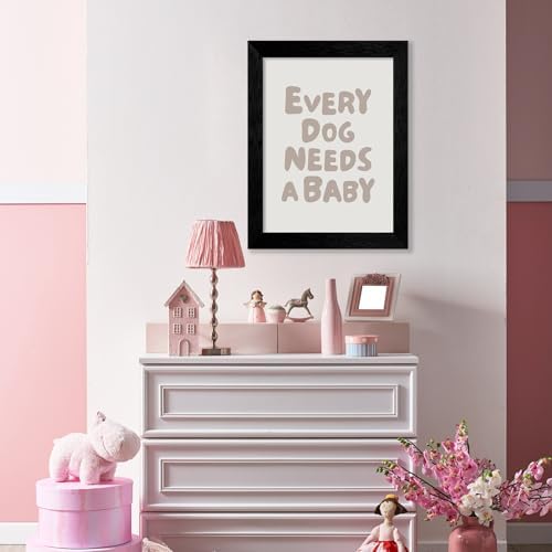 Black Framed Fun Kids Quotes Canvas Posters Every Dog Needs A Baby Wall Art Modern Trendy Minimalist Toddler Prints Playing Print For Nursery Room Wall Decor 20x30 inch - Image 6