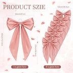 Crowye 7 Pcs Giant Satin Bow Decor, Large Pink Backdrop Decor - Image 2
