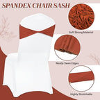 MDS Pack of 25 Spandex Chair Sashes Without Slider Buckles – Terracotta - Image 3