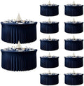 12 Pack 132inch Navy Blue Round Tablecloth, Circle Stretch Table Cloths for 6 FT Tables, Wrinkle Free Round Table Skirt for Wedding Birthday Photography Social Events Engagement Party Decorations by Creativepartyuniquedecorat