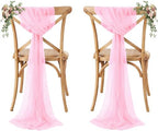 Pack of 200 Chiffon Chair Sashes for Wedding & Event Décor - Bubblegum Pink by MDS