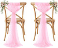 Pack of 75 Chiffon Chair Sashes for Wedding & Event Décor - Bubblegum Pink by MDS