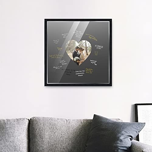 Poster Palooza 16x16 Black Autograph & Signature Picture Frame With Black Heart Opening Photo Mat for 5x5 Pictures - With Pens, UV Acrylic & Foamboard Backing - Image 6