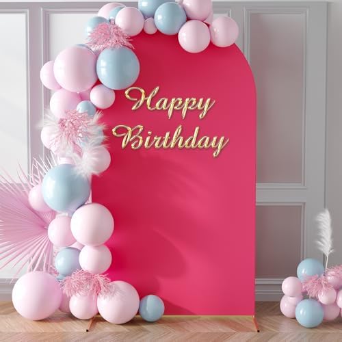 Neatsure Arch Backdrop Stand and Cover Set, 7.2FT Metal Photo Balloon Arch Backdrop Stand for Wedding Birthday Party Baby Shower Ceremony Graduation Decoration, Fushia - Image 2